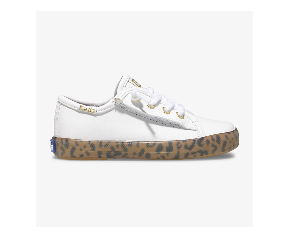 Tenis Keds Niña Blancos - Kickstart Leopard Foxing Jr. - 5902-DCKEW